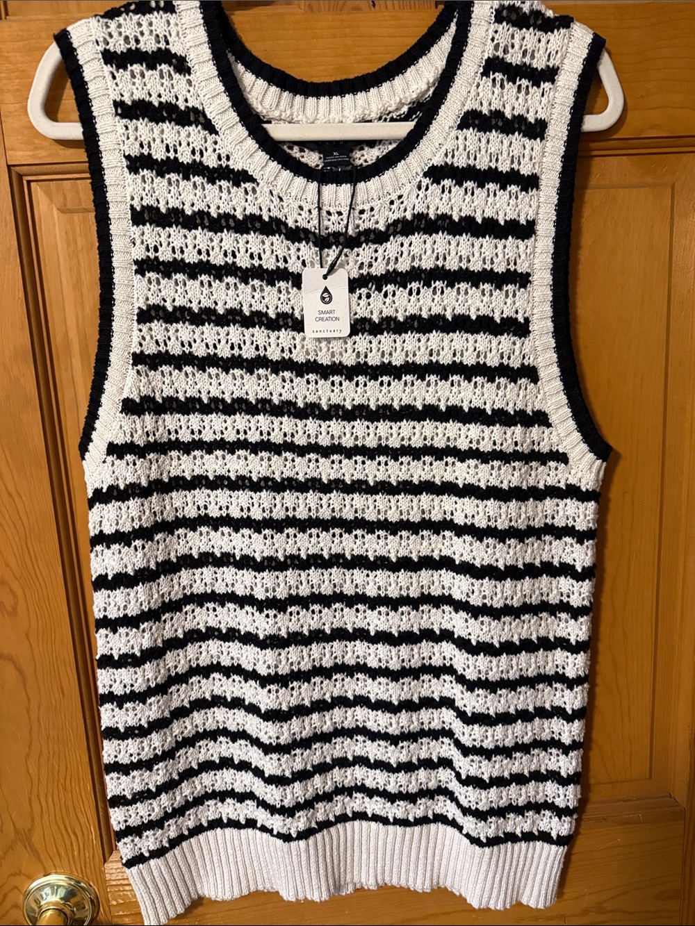 Sanctuary Black & White Striped Knit Tank